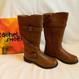 Rachel Shoes Girls size 4 Marcella Knee High Boots Tan NIB